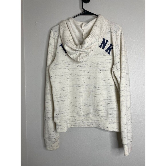 VS Pink Zip Hoodie Y2K Cream Heathered Athleisure Sweatshirt Size L - Picture 4 of 7